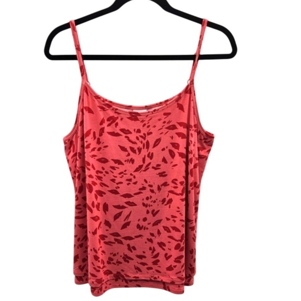 Cabi Coral Red Lipstick Kiss Print Camisole Tank Top Women's Size M